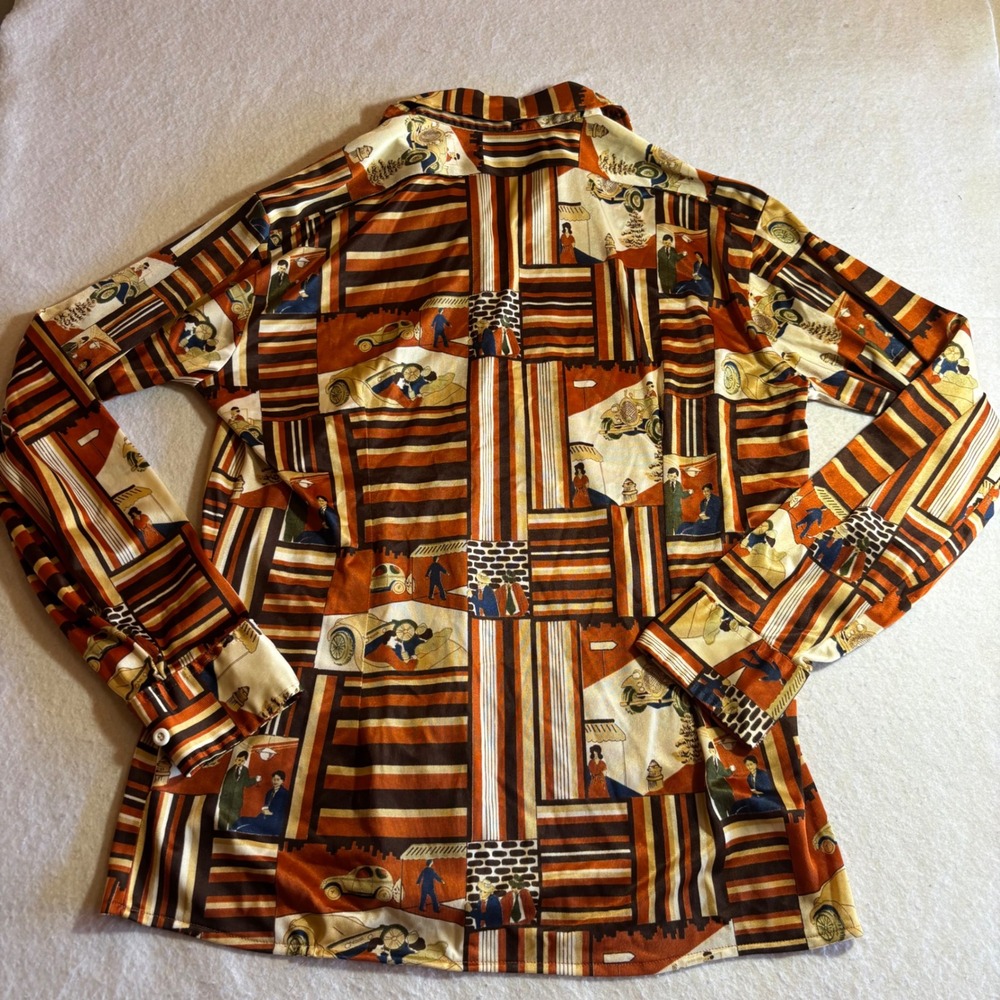 Vintage Brigade by Arrow European Taper Fit Mens L‎ 100% Nylon Button Up Shirt - Picture 6 of 7